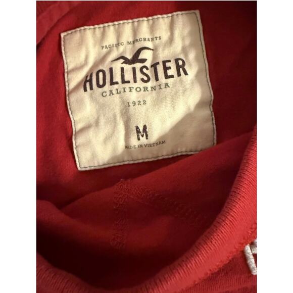 Y2K VTG 2000s Mens Hollister Long Sleeve Size Medium Red - Picture 4 of 7
